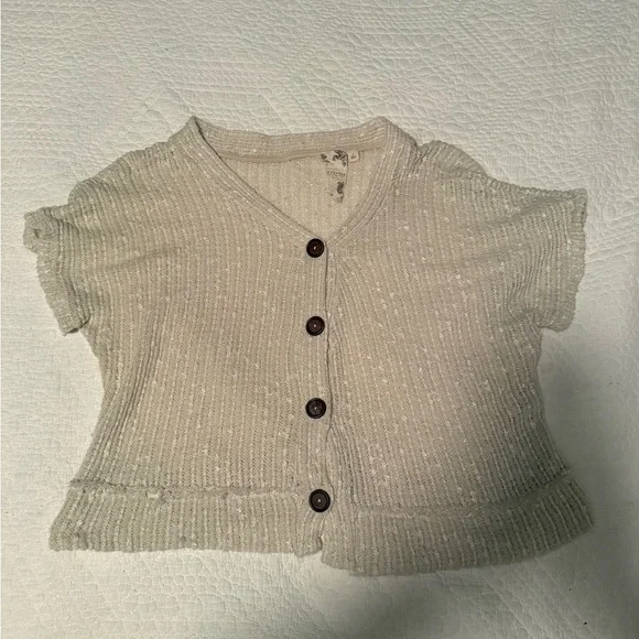 Women's Beige tee with Button Detail - Picture 2 of 5